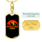 Hunting Life Keychain Stainless Steel or 18k Gold Dog Tag Keyring-Express Your Love Gifts