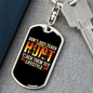 Hunting Lifestyle Keychain Stainless Steel or 18k Gold Dog Tag Keyring-Express Your Love Gifts