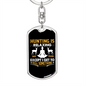 Hunting Like Yoga Keychain Stainless Steel or 18k Gold Dog Tag Keyring-Express Your Love Gifts
