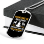Hunting Like Yoga Necklace Stainless Steel or 18k Gold Dog Tag 24" Chain-Express Your Love Gifts
