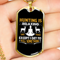 Hunting Like Yoga Necklace Stainless Steel or 18k Gold Dog Tag 24" Chain-Express Your Love Gifts