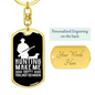 Hunting Makes Me Happy Keychain Stainless Steel or 18k Gold Dog Tag Keyring-Express Your Love Gifts