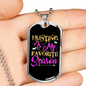 Hunting My Favorite Season Necklace Stainless Steel or 18k Gold Dog Tag 24" Chain-Express Your Love Gifts