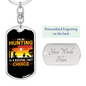Hunting Natural Fact Black Keychain Stainless Steel or 18k Gold Dog Tag Keyring-Express Your Love Gifts