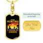 Hunting Natural Fact Black Keychain Stainless Steel or 18k Gold Dog Tag Keyring-Express Your Love Gifts