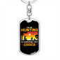 Hunting Natural Fact Black Keychain Stainless Steel or 18k Gold Dog Tag Keyring-Express Your Love Gifts