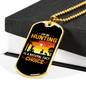 Hunting Natural Fact Black Necklace Stainless Steel or 18k Gold Dog Tag 24" Chain-Express Your Love Gifts