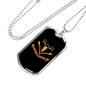 Hunting Season Necklace Stainless Steel or 18k Gold Dog Tag 24"-Express Your Love Gifts