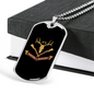 Hunting Season Necklace Stainless Steel or 18k Gold Dog Tag 24"-Express Your Love Gifts