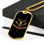 Hunting Season Necklace Stainless Steel or 18k Gold Dog Tag 24"-Express Your Love Gifts