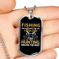 Hunting Solves The Problem Necklace Stainless Steel or 18k Gold Dog Tag 24" Chain-Express Your Love Gifts