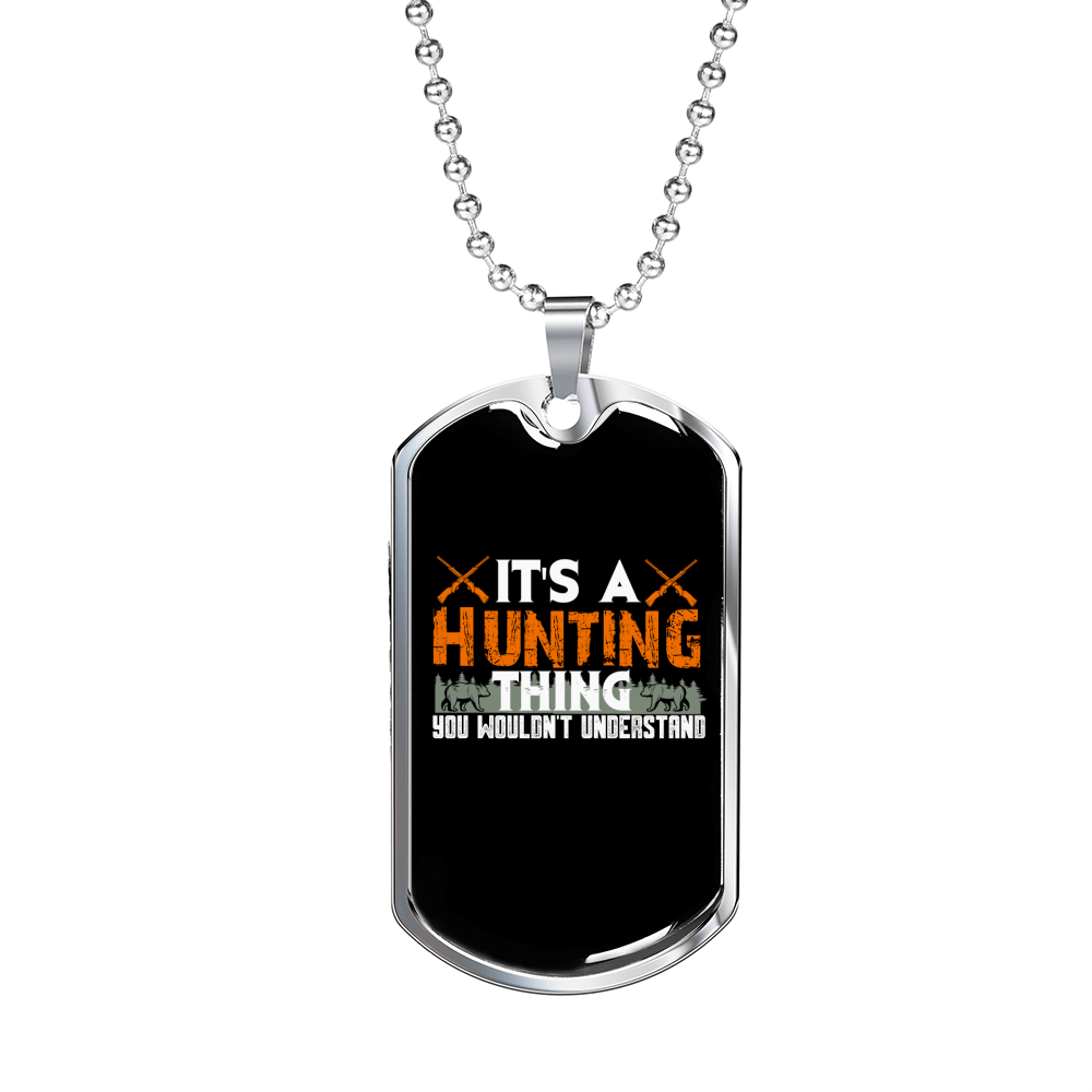 Hunting Thing Alright Necklace Stainless Steel or 18k Gold Dog Tag 24" Chain-Express Your Love Gifts