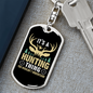 Hunting Thing Keychain Stainless Steel or 18k Gold Dog Tag Keyring-Express Your Love Gifts