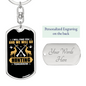 Hunting Tomorrow Keychain Stainless Steel or 18k Gold Dog Tag Keyring-Express Your Love Gifts