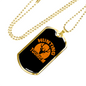 Hunting Tourism Antlers Necklace Stainless Steel or 18k Gold Dog Tag 24"-Express Your Love Gifts