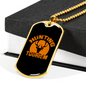 Hunting Tourism Antlers Necklace Stainless Steel or 18k Gold Dog Tag 24"-Express Your Love Gifts