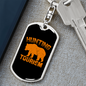 Hunting Tourism Bear Keychain Stainless Steel or 18k Gold Dog Tag Keyring-Express Your Love Gifts