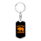 Hunting Tourism Bear Keychain Stainless Steel or 18k Gold Dog Tag Keyring-Express Your Love Gifts