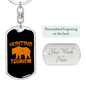 Hunting Tourism Bear Keychain Stainless Steel or 18k Gold Dog Tag Keyring-Express Your Love Gifts
