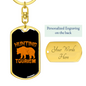 Hunting Tourism Bear Keychain Stainless Steel or 18k Gold Dog Tag Keyring-Express Your Love Gifts