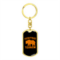 Hunting Tourism Bear Keychain Stainless Steel or 18k Gold Dog Tag Keyring-Express Your Love Gifts
