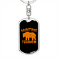 Hunting Tourism Bear Keychain Stainless Steel or 18k Gold Dog Tag Keyring-Express Your Love Gifts