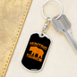 Hunting Tourism Bear Keychain Stainless Steel or 18k Gold Dog Tag Keyring-Express Your Love Gifts