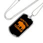 Hunting Tourism Bear Necklace Stainless Steel or 18k Gold Dog Tag 24"-Express Your Love Gifts