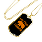 Hunting Tourism Bear Necklace Stainless Steel or 18k Gold Dog Tag 24"-Express Your Love Gifts