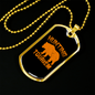 Hunting Tourism Bear Necklace Stainless Steel or 18k Gold Dog Tag 24"-Express Your Love Gifts