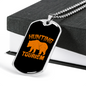 Hunting Tourism Bear Necklace Stainless Steel or 18k Gold Dog Tag 24"-Express Your Love Gifts