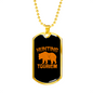 Hunting Tourism Bear Necklace Stainless Steel or 18k Gold Dog Tag 24"-Express Your Love Gifts