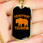 Hunting Tourism Bear Necklace Stainless Steel or 18k Gold Dog Tag 24"-Express Your Love Gifts