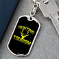 Hunting Tourism Deer Antlers Keychain Stainless Steel or 18k Gold Dog Tag Keyring-Express Your Love Gifts