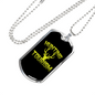Hunting Tourism Deer Antlers Necklace Stainless Steel or 18k Gold Dog Tag 24"-Express Your Love Gifts
