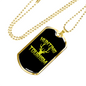 Hunting Tourism Deer Antlers Necklace Stainless Steel or 18k Gold Dog Tag 24"-Express Your Love Gifts