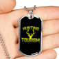 Hunting Tourism Deer Antlers Necklace Stainless Steel or 18k Gold Dog Tag 24"-Express Your Love Gifts