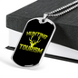Hunting Tourism Deer Antlers Necklace Stainless Steel or 18k Gold Dog Tag 24"-Express Your Love Gifts