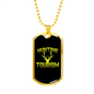 Hunting Tourism Deer Antlers Necklace Stainless Steel or 18k Gold Dog Tag 24"-Express Your Love Gifts