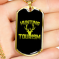 Hunting Tourism Deer Antlers Necklace Stainless Steel or 18k Gold Dog Tag 24"-Express Your Love Gifts