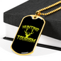 Hunting Tourism Deer Antlers Necklace Stainless Steel or 18k Gold Dog Tag 24"-Express Your Love Gifts