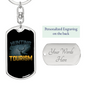 Hunting Tourism Deer Keychain Stainless Steel or 18k Gold Dog Tag Keyring-Express Your Love Gifts