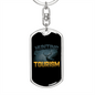 Hunting Tourism Deer Keychain Stainless Steel or 18k Gold Dog Tag Keyring-Express Your Love Gifts