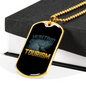 Hunting Tourism Deer Necklace Stainless Steel or 18k Gold Dog Tag 24"-Express Your Love Gifts