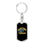 Hunting Tourism Deers Keychain Stainless Steel or 18k Gold Dog Tag Keyring-Express Your Love Gifts