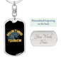 Hunting Tourism Deers Keychain Stainless Steel or 18k Gold Dog Tag Keyring-Express Your Love Gifts