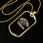 Hunting Tourism Deers Necklace Stainless Steel or 18k Gold Dog Tag 24"-Express Your Love Gifts