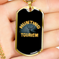 Hunting Tourism Deers Necklace Stainless Steel or 18k Gold Dog Tag 24"-Express Your Love Gifts