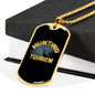 Hunting Tourism Deers Necklace Stainless Steel or 18k Gold Dog Tag 24"-Express Your Love Gifts