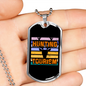 Hunting Tourism Skull Necklace Stainless Steel or 18k Gold Dog Tag 24"-Express Your Love Gifts